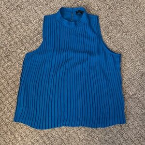 Banana Republic Blue Sleeveless Pleated Top